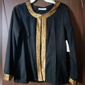 Vintage Blazer - Small/XS, Black with Matte Gold Sequins